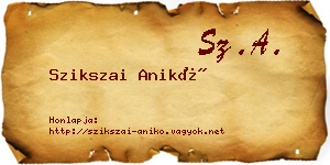 Szikszai Anikó névjegykártya